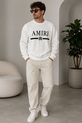 Белый свитшот Amiri MA bar crew-sweat   