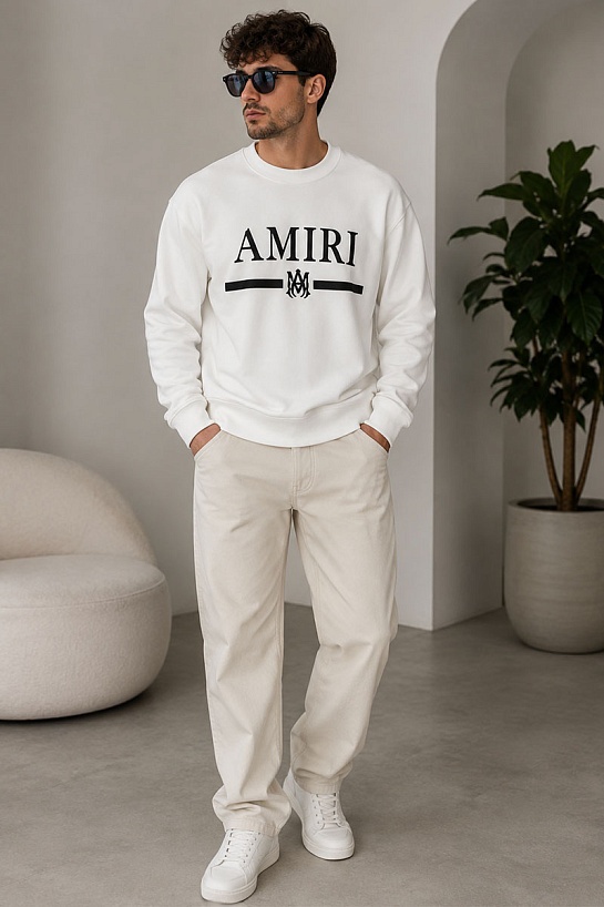 Белый свитшот Amiri MA bar crew-sweat