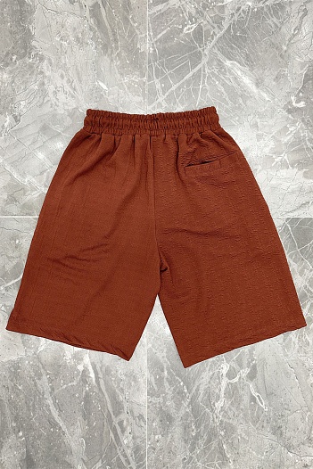 Мужские бордовые шорты Dior logo all-over embossed   