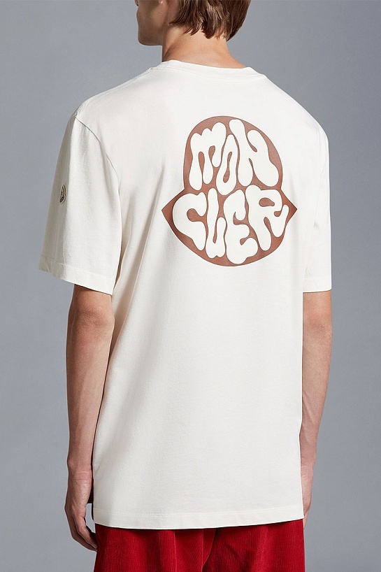 Футболка белого цвета Moncler graphic-print