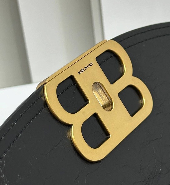 Женская сумка Balenciaga BB Soft Premium 23x14.5x4 см - Black / Gold