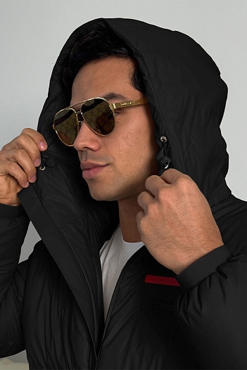 Мужской пуховик Prada Linea Rossa - Black   