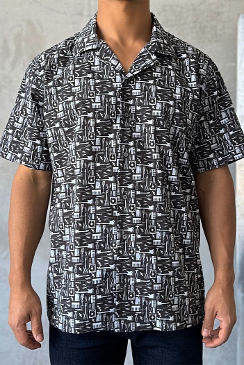 Мужская чёрная рубашка Dolce & Gabbana graphic-print   