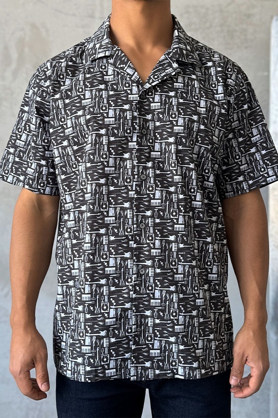 Мужская чёрная рубашка Dolce & Gabbana graphic-print