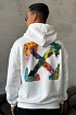 Мужское белое худи Off-White Brush Arrow