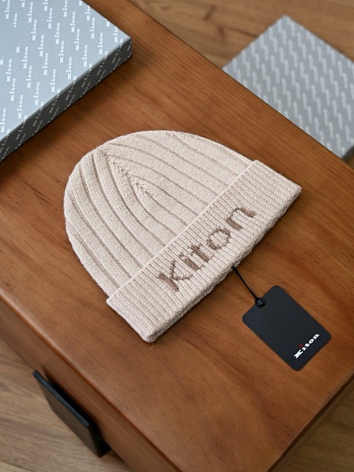 Кашемировая шапка Kiton premium - Beige   