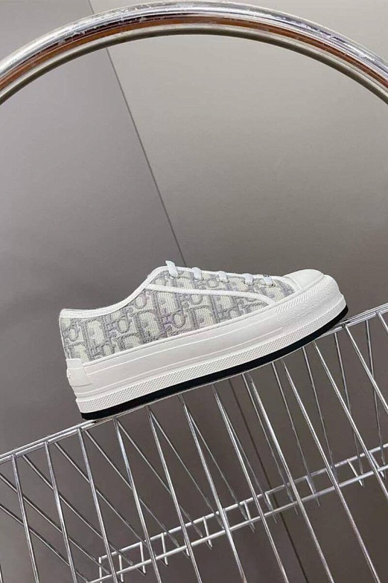 Женские кеды на платформе Dior Walk'n' -  Grey / White