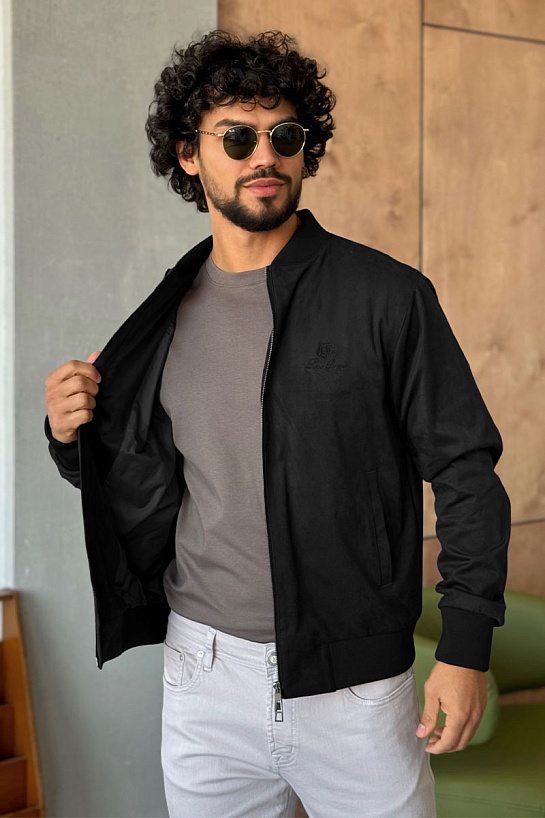 Мужской чёрный бомбер Loro Piana
