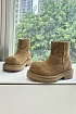 Женские замшевые ботинки с мехом Balenciaga Alaska Fur High Boot Premium - Chestnut