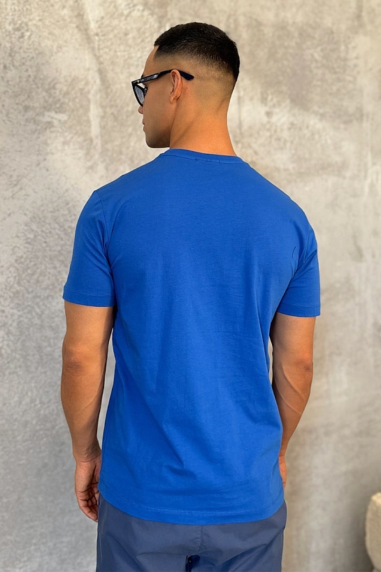 Мужская синяя футболка Hugo Boss logo print