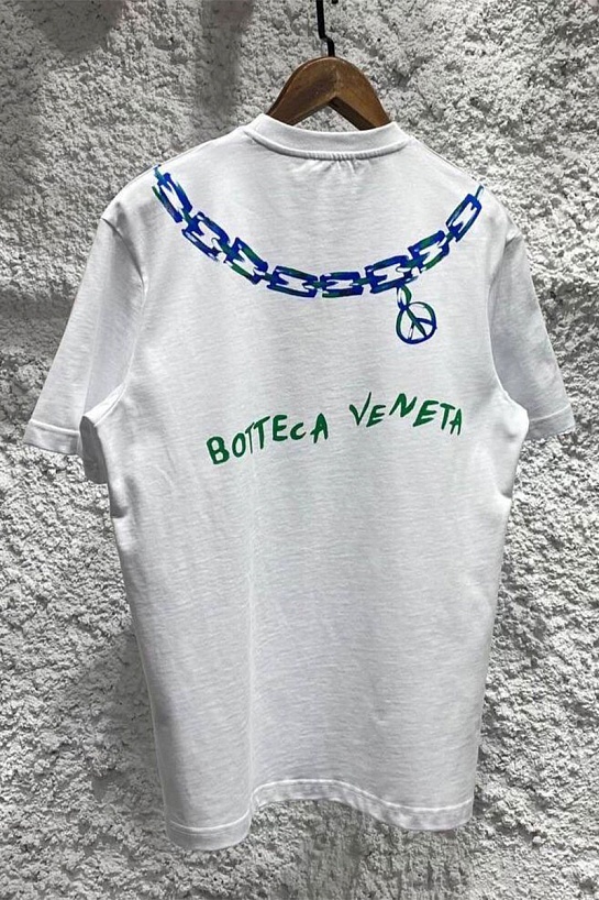 Оверсайз футболка Bottega Veneta chain print - White