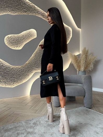 Женский трикотажный костюм чёрного цвета   