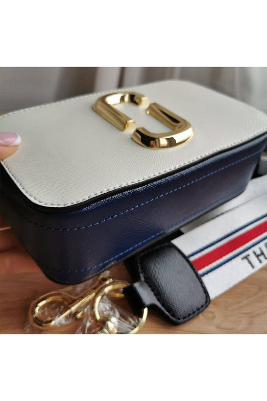 Кожаная сумка Marc Jacobs The Snapshot Coconut Multi 19x11 см