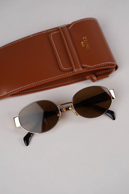 Солнцезащитные очки Celine Triomphe - Brown / Blue / Gold
