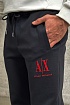 Чёрные спортивные штаны Armani Exchange red embroidery