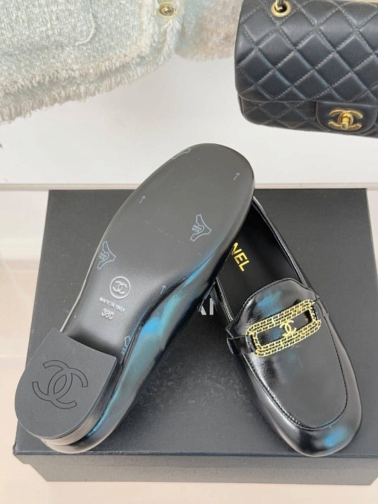 Женские кожаные лоферы Chanel premium