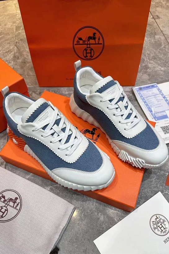 Мужские кроссовки Hermes Bouncing - White / Blue