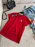 Женская красная футболка Chrome Hearts premium