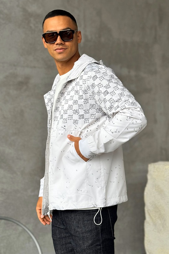 Ветровка белого цвета Louis Vuitton Damier Spread Windbreaker