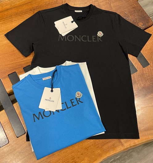 Футболка белого цвета Moncler logo-print   