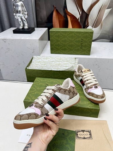 Женские комбинированные кроссовки Gucci GG Screener Premium   