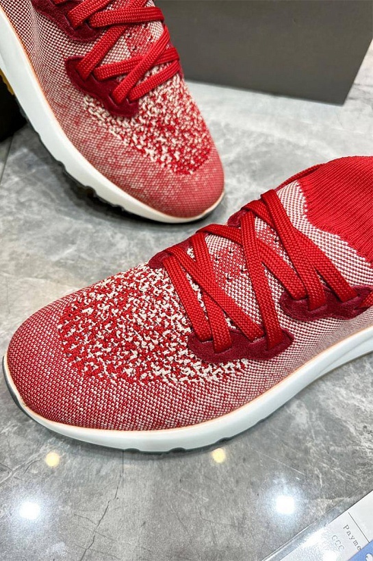 Текстильные кроссовки Brunello Cucinelli красного цвета