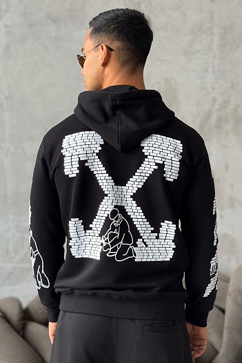 Мужское худи Off-White Brick Arrows logo-print   
