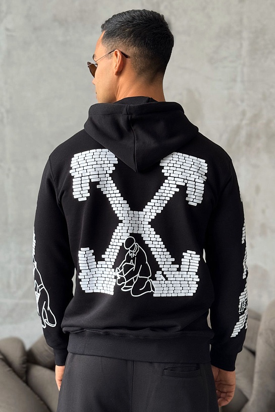 Мужское худи Off-White Brick Arrows logo-print