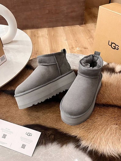 Женские ботинки UGG Classic Ultra Mini Platform - Grey   
