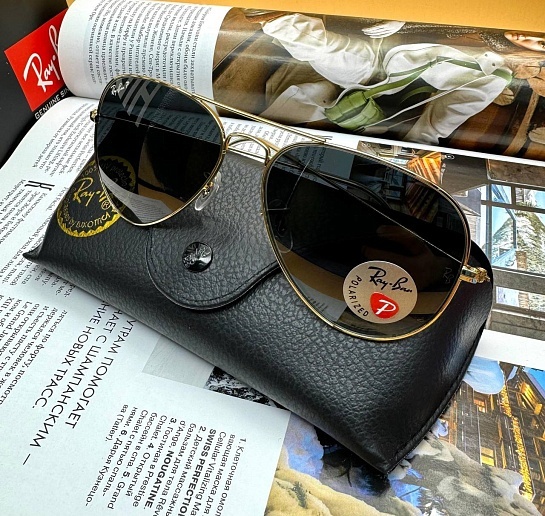 Солнцезащитные очки Ray-Ban Aviator Large Metal - Black