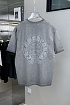 Серая оверсайз футболка Chrome Hearts Premium