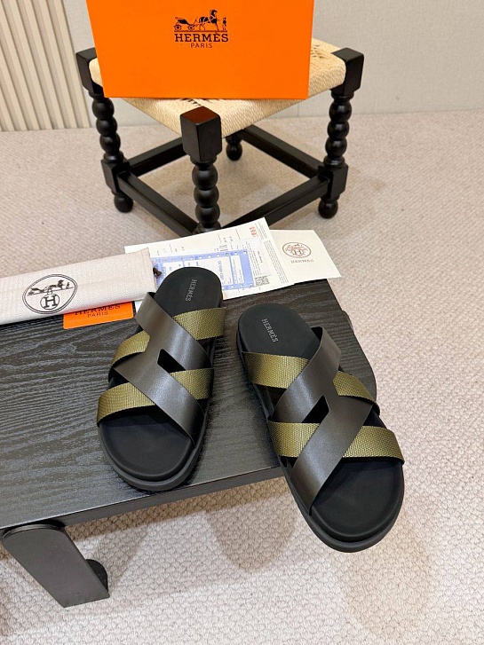 Кожаные шлёпанцы Hermes Kazimir 