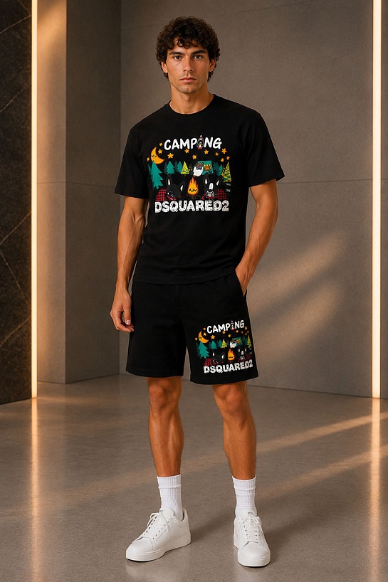 Мужская футболка Dsquared2 "Camping" - Black