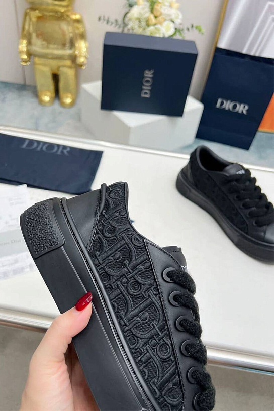 Женские комбинированные кроссовки Dior чёрного цвета
