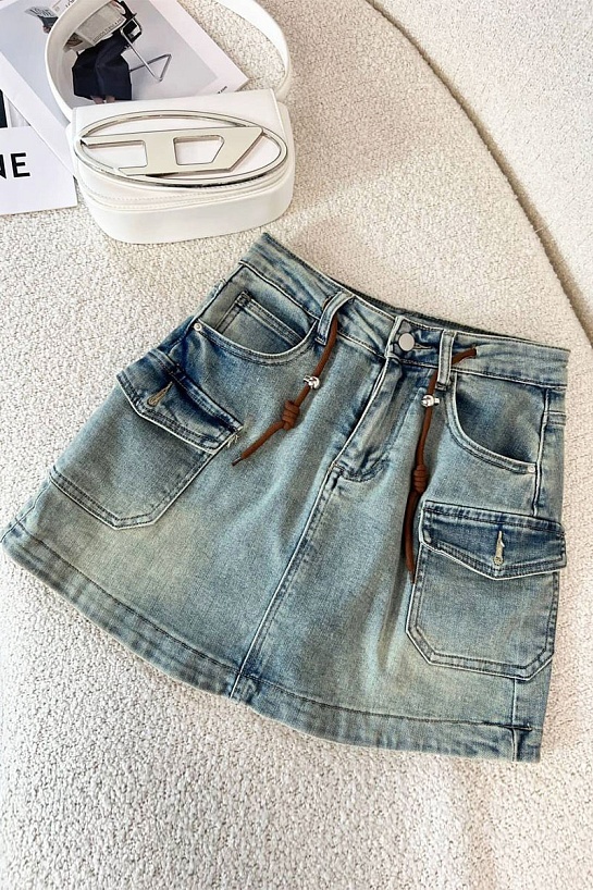 Женская джинсовая юбка Chrome Hearts