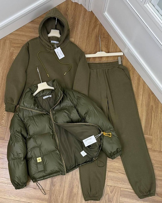 Женский костюм тройка на флисе Schiaparelli premium - Green