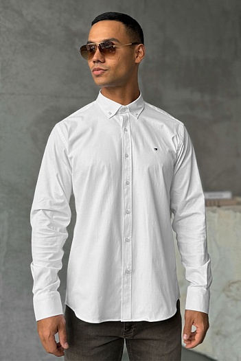Мужская рубашка Tommy Hilfiger flag embroidery - White   