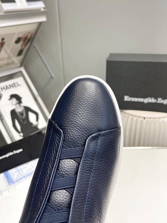 Кроссовки с мехом Ermenegildo Zegna Triple Stitch - Navy