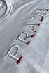 Белая мужская футболка Prada embroidered logo