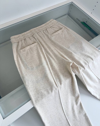 Льняные штаны Brunello Cucinelli Premium - Light Beige   