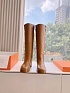 Женские кожаные сапоги Hermes Premium - Brown