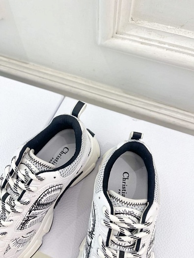 Женские кроссовки Dior Chrono Premium - White / Grey   