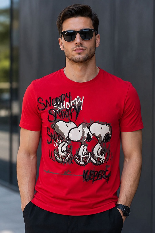 Мужская футболка Iceberg "Snoopy" - Red