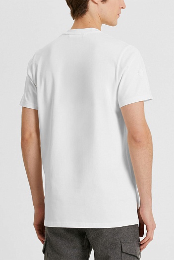 Мужская белая футболка Moncler spray logo-print   