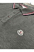 Мужское поло серого цвета Moncler logo-patch