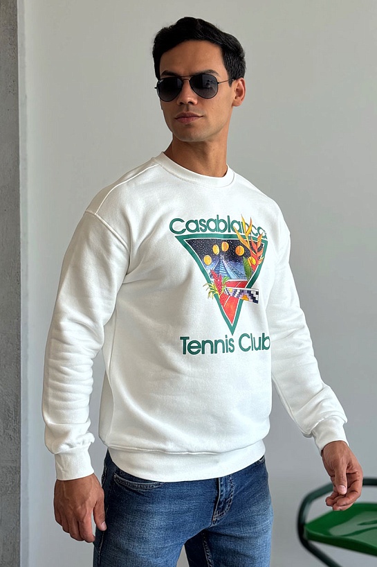 Белый свитшот Casablanca tennis club