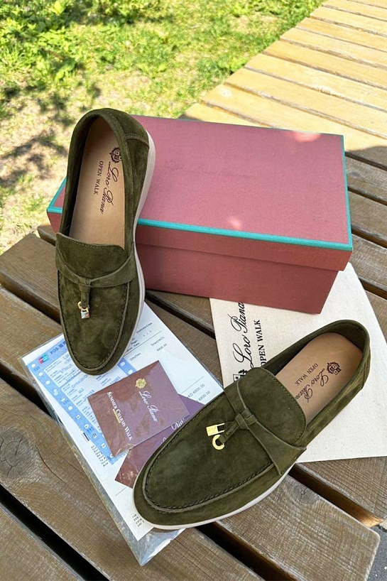 Женские замшевые лоферы Loro Piana Open Walk