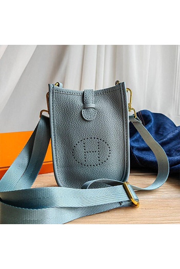 Кожаная сумка Hermes 12x17 см (7 расцветок)   