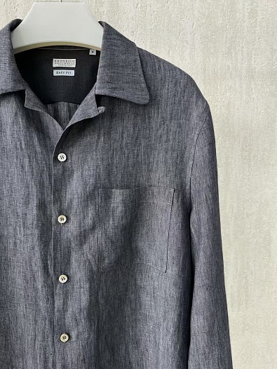 Льняная рубашка Brunello Cucinelli Premium - Grey   