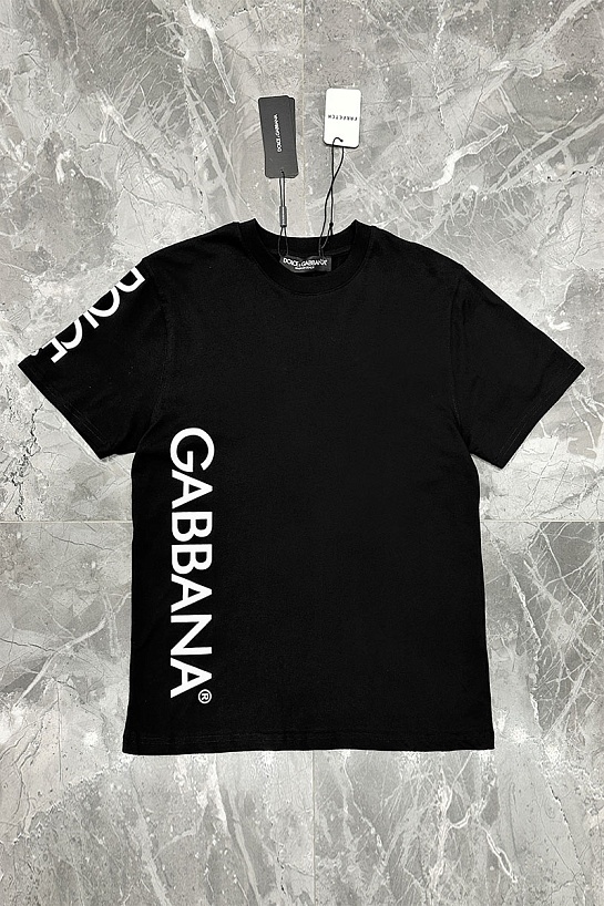 Мужская чёрная футболка Dolce & Gabbana logo-print
